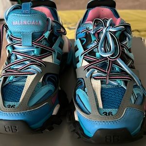 Balenciaga baby pink and blue sneakers Women size 36 which is a size 6